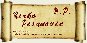Mirko Pešanović vizit kartica